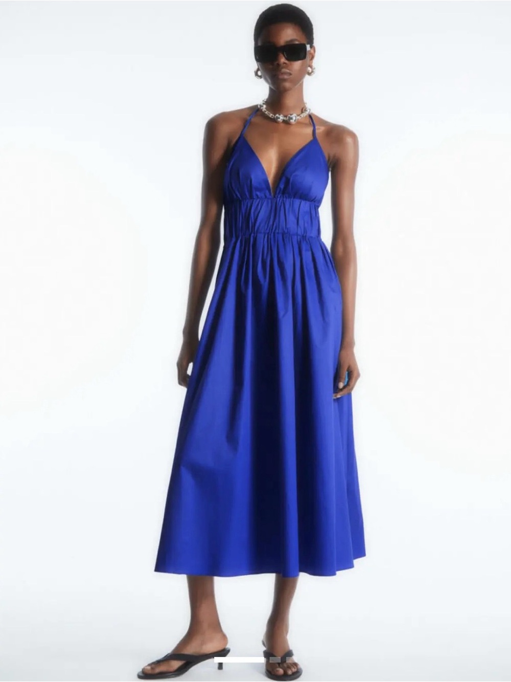 COS Cobalt Blue Halter Midi Dress